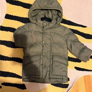 Uniqlo Khaki Hooded Puffer Jacket